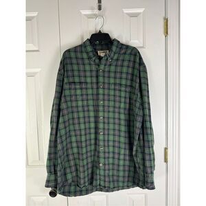Duluth Trading Co Mens Plaid Flannel Shirt Size XLT